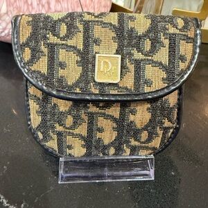 Dior Black and Tan Monogram Wallet